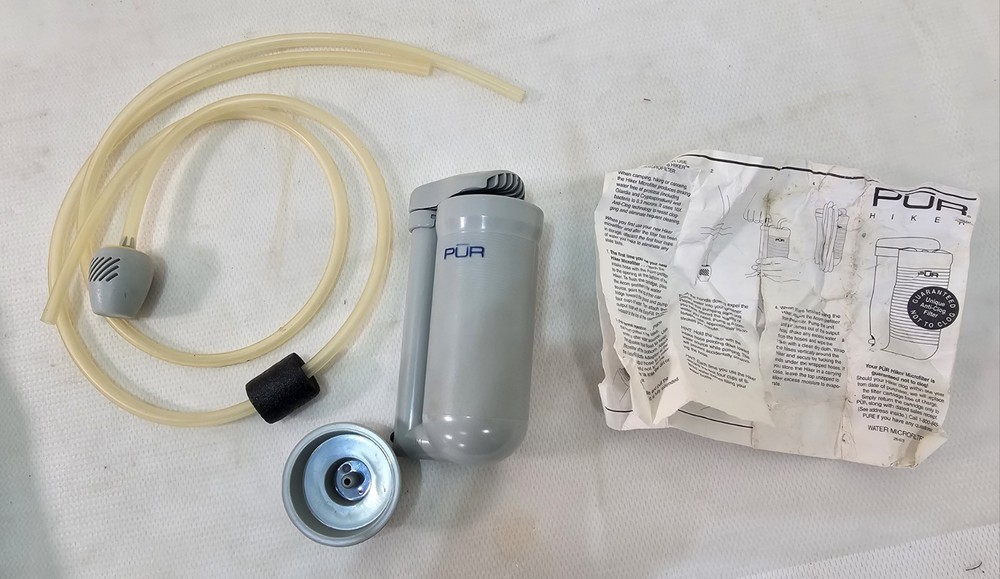 Pur Hiker Water Filter System Backpacking Water Microfilter Anti Clog Pump