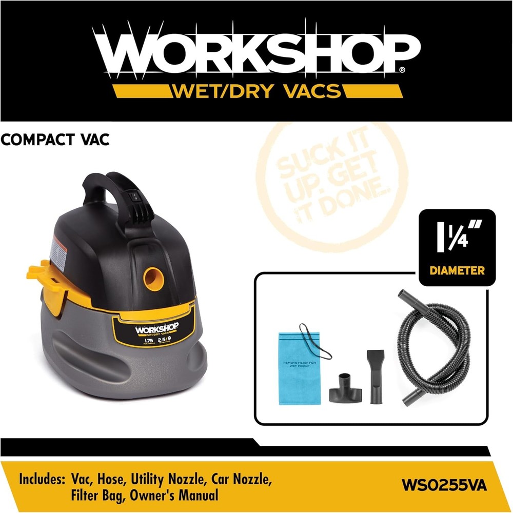 WORKSHOP Wet/Dry Vacs Portable 2.5-Gal