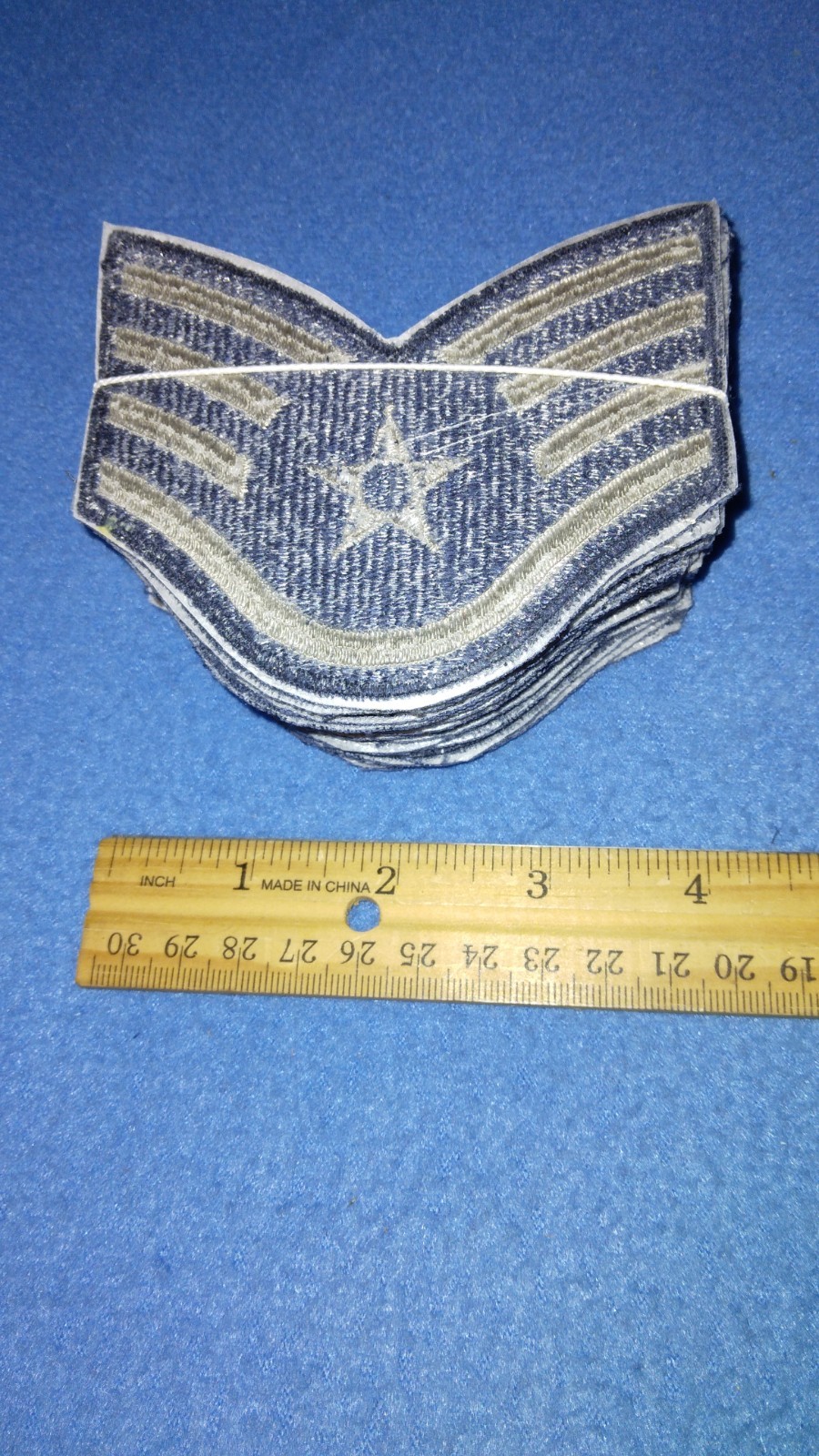 BUNDLE OF 20 - US AIR FORCE STAFF SERGEANT CUT EDGE RANK PATCHES - MALE - NEW