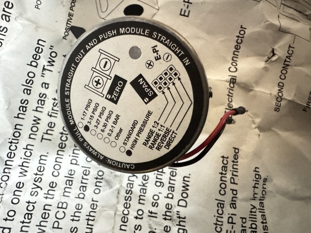 BRANDT STD5000 / STD6000 E-Pi REPLACEMENT CURRENT TO PRESSURE TRANSDUCER