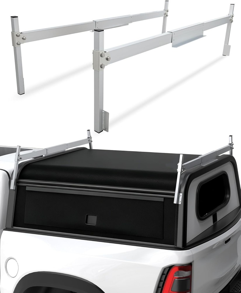 400LBS Adjustable Universal Truck Cap Topper Ladder Rack for Camper Shell Lumber