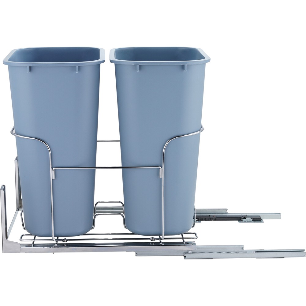 VEVOR Double 37QT Pullout Waste Container Kitchen Trash Can 70L w/ Soft Close