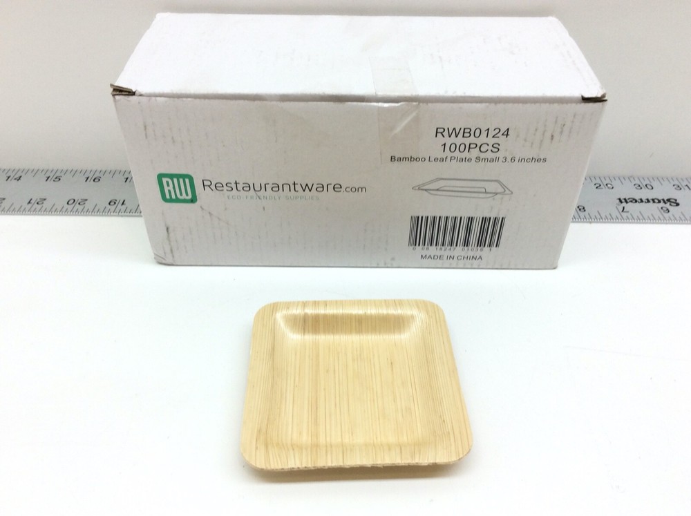 Restaurantware Bamboo Leaf Plate Small 3.6" 100 Count Box