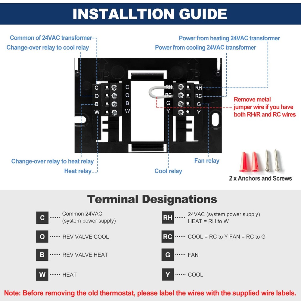 2 Pack - ELECTECK Digital Thermostat with Large LCD Display, Non-Programmable, C