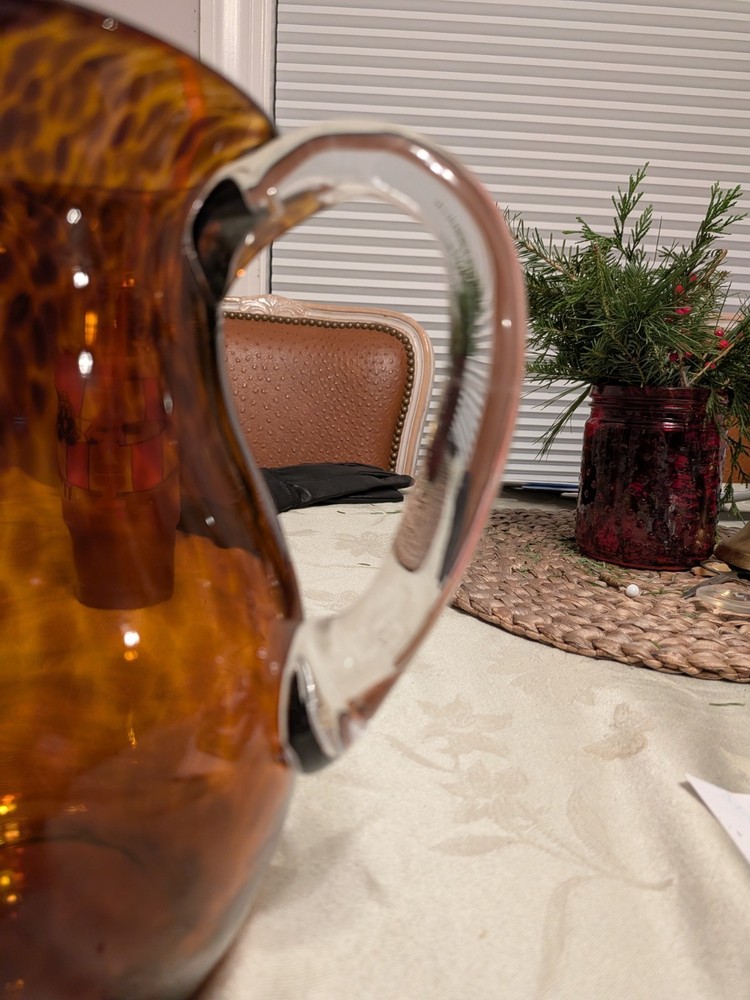 Beautiful Tortoise shell Lipped Pitcher With Applied Handle
