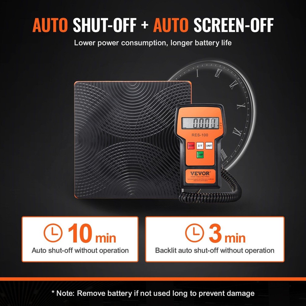 220lb Heavy Duty Refrigerant Scale, Durable Platform with Remote Control Setup