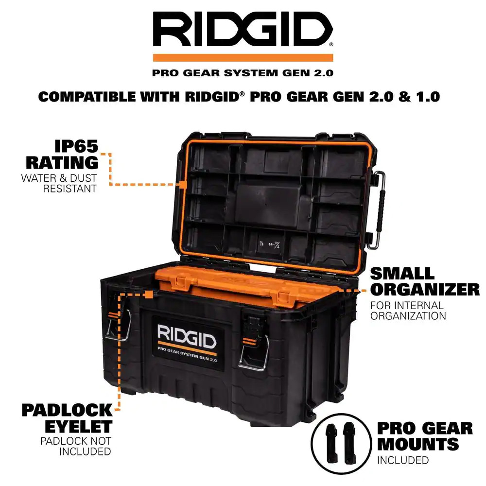Pro Gear System Gen 2.0 Stackable Rolling Tool Box , 22 In. Heavy Duty Tool Box