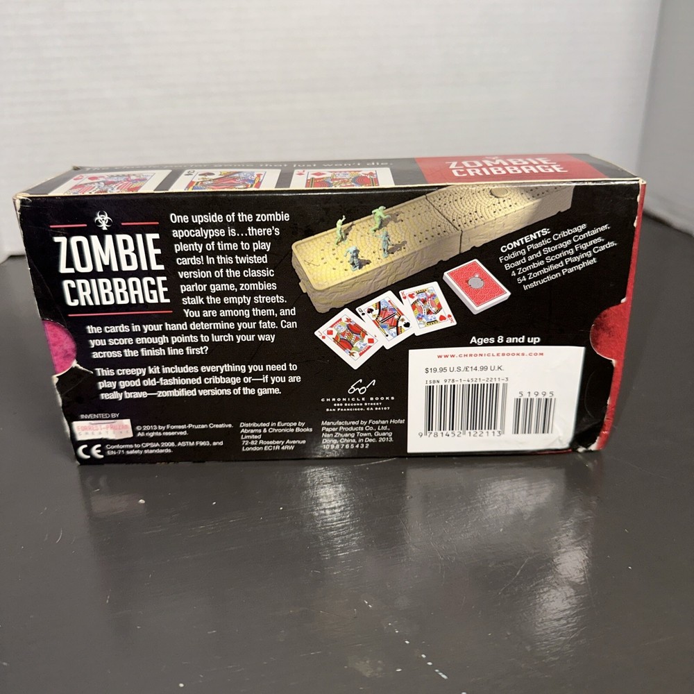 Zombie Cribbage Game - Board, Pegs And Cards