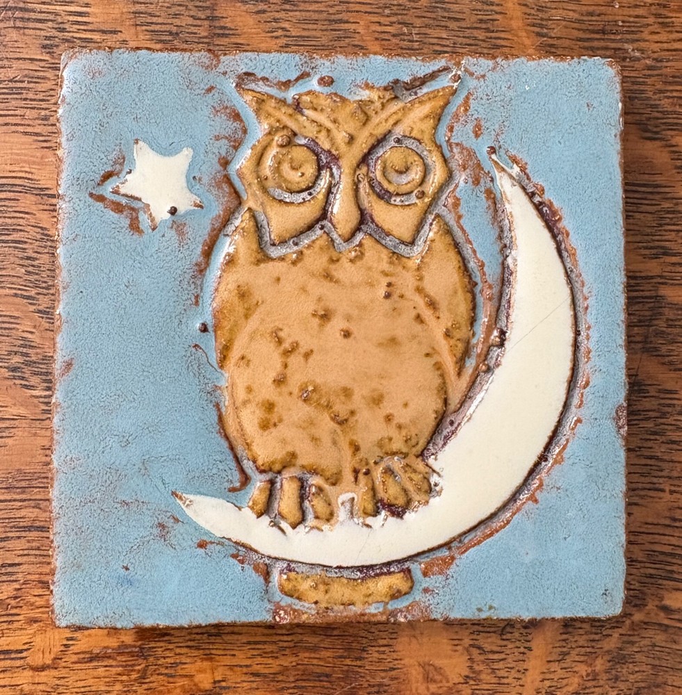 Mosaic Pottery Owl Tile