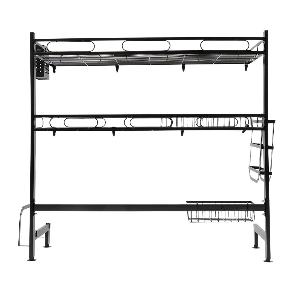 32.2in Double Layer Sink Storage Rack Complete Set Drying Rack For Kitchen !