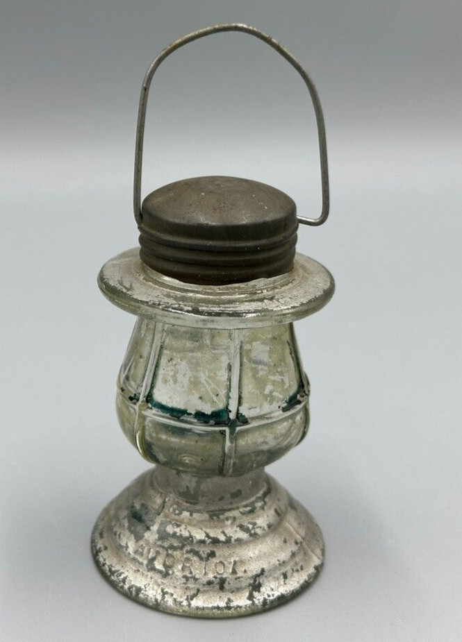 Vintage Long Waisted LANTERN GLASS CANDY CONTAINER A&E 402