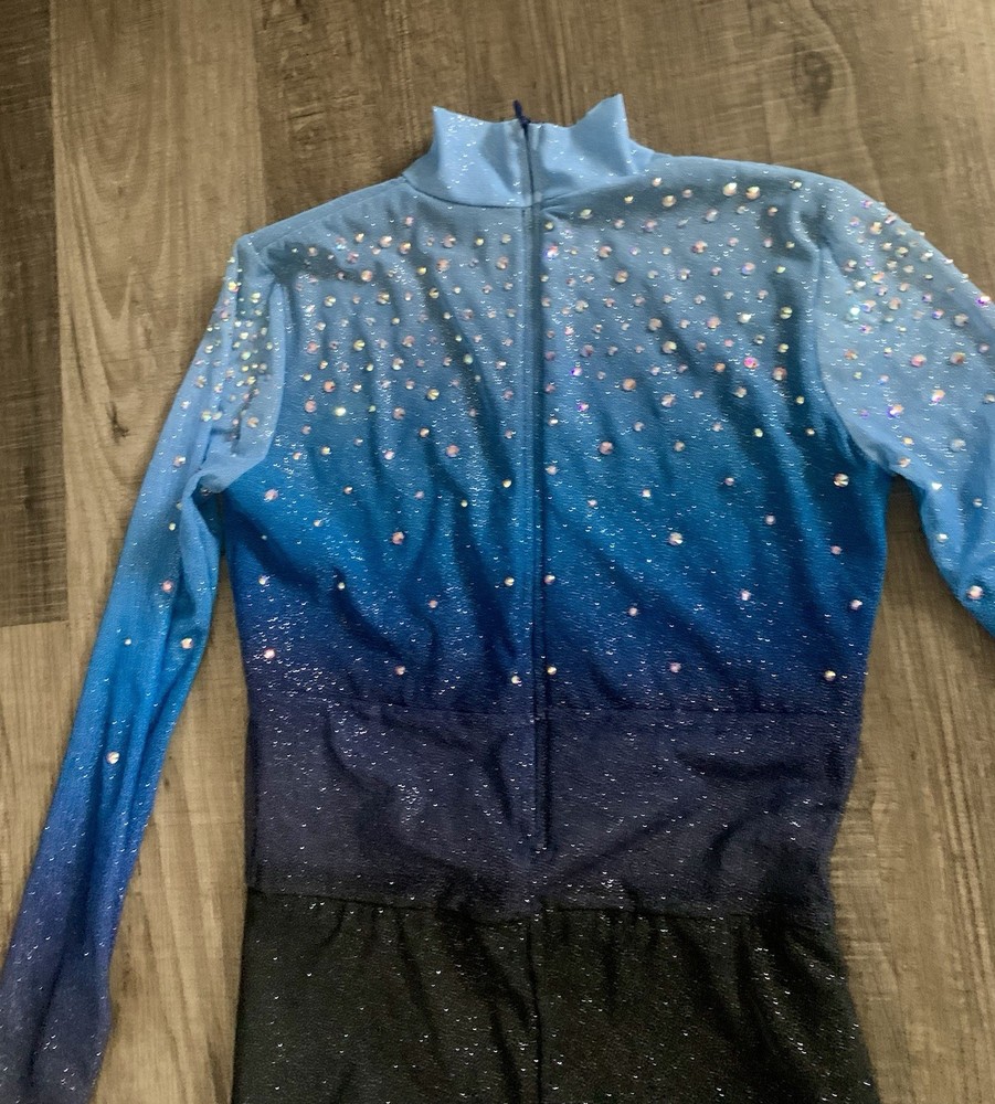 THE LINE UP DANCE RAINEY GLITTER MESH UNITARD SIZE S