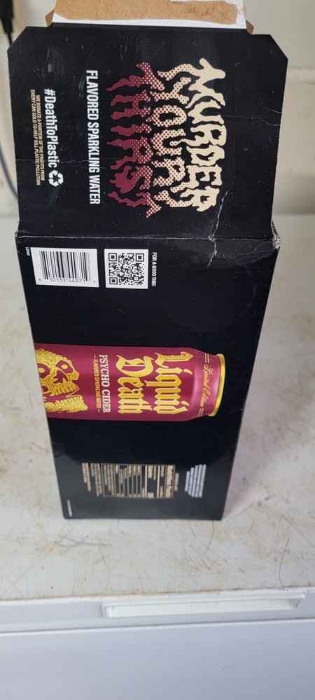 Liquid Death Psycho Cider Sparkling Water 12 oz Fall Release EMPTY BOX