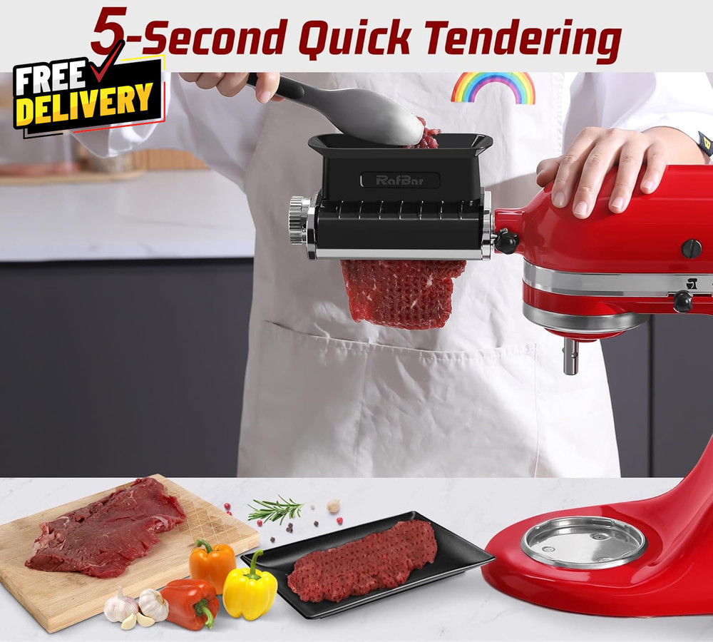 Adjustable Thickness Meat Tenderizer Attachment for Kitchenaid Stand Mixers M...