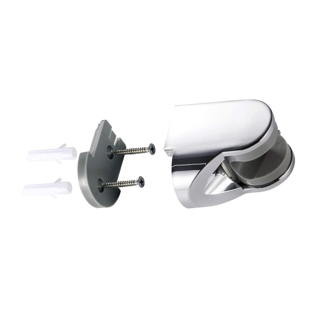 Square Solid Brass Hand Held Shower Head With Wall Connector Holder Chrome