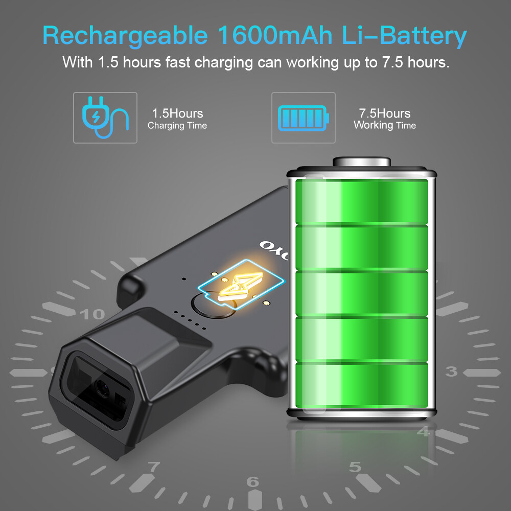 1D 2D QR Barcode Scanner Wireless Inventory Reader Fit iPhone iPad Android Phone