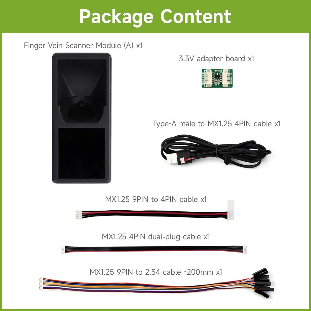Waveshare All-in-one Thin-Type Finger Vein Module Built-in Cortex Core