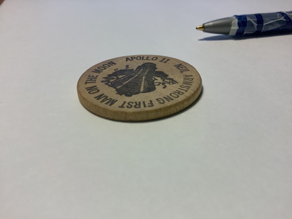 NEIL ARMSTRONG WOODEN MEDALLION