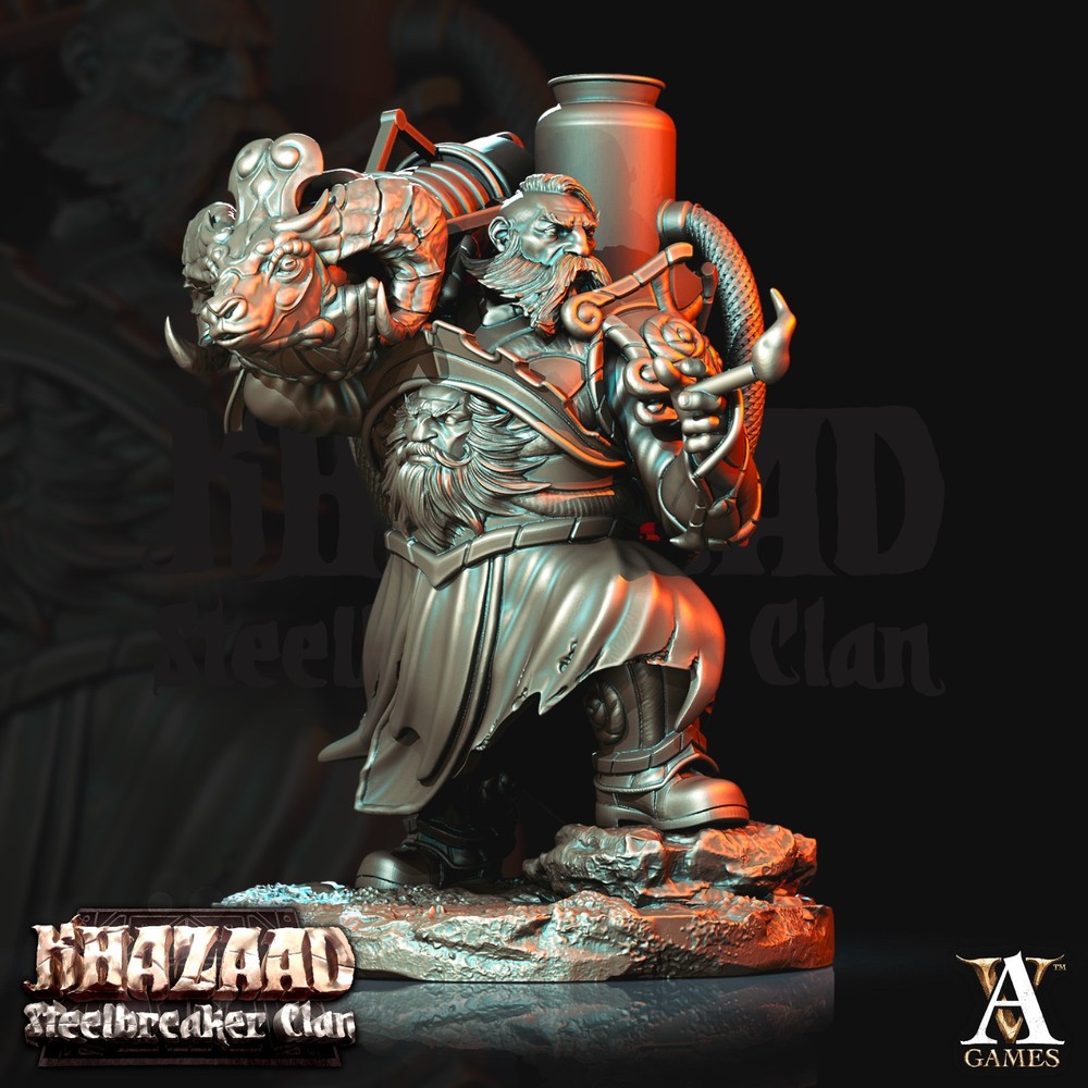 D&D Dwarf Warrior Flamespitter 02 Mini 32mm Scale Mini TTRPG
