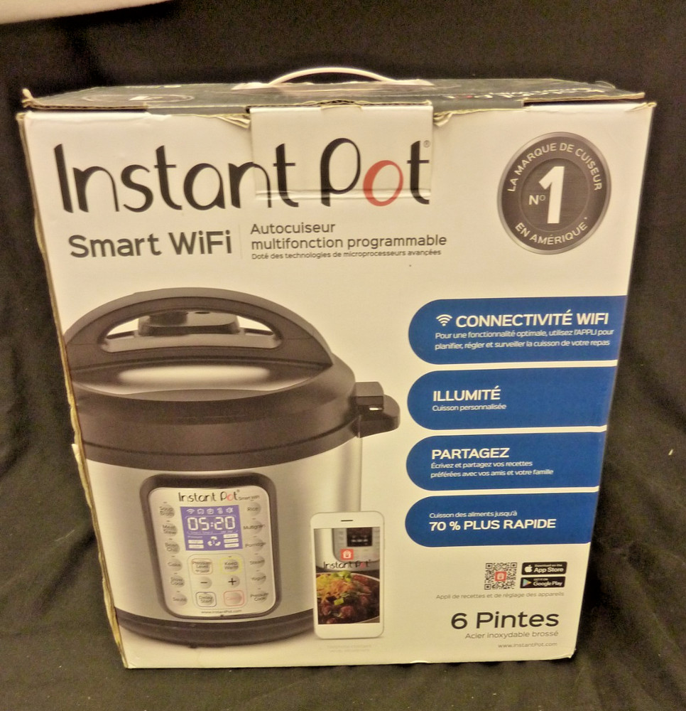 INSTANT POT SMART WiFi - 6 QUART ELECTRIC PROGRAMMABLE PRESSURE COOKER OPEN BOX