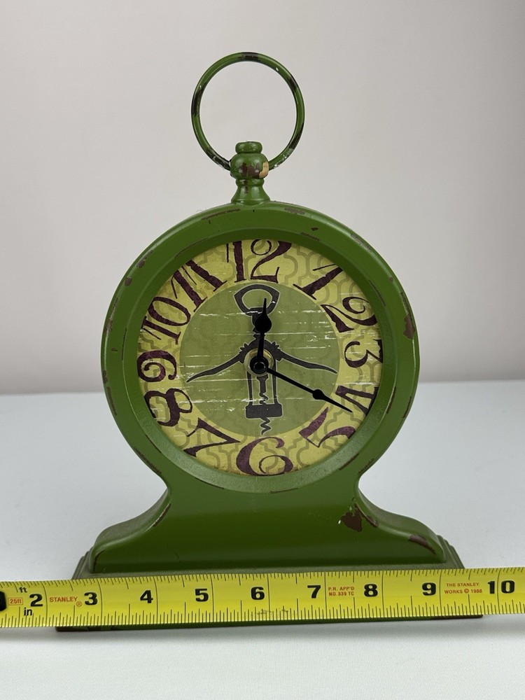 Decorative Green Clock Tabletop Desktop