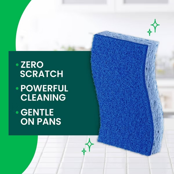 Scotch-Brite Zero-Scratch Scrub Sponges - 9ct: Cellulose Material