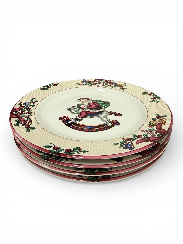 Fitz & Floyd Santa’s List 20pc Christmas Dinnerware Set – Plates & Cups