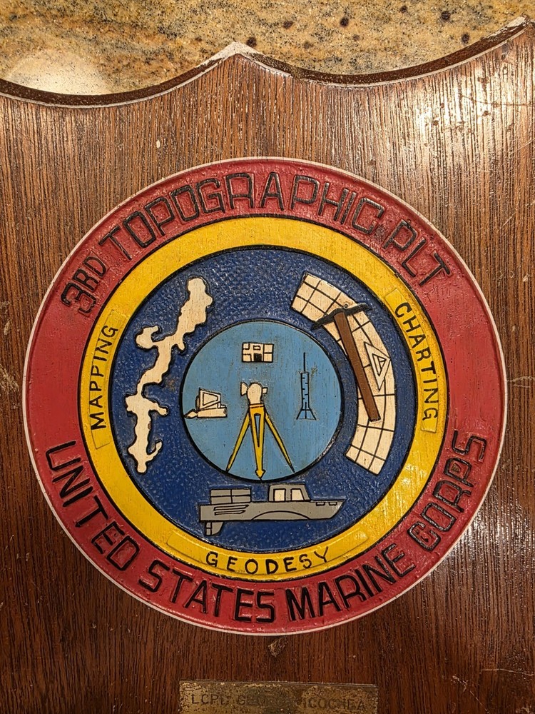 1991 3rd Topographic Platoon Plaque USMC Mapping Charting Geodesy Marines Korea