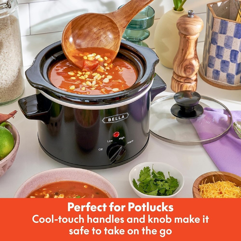 Versatile 1.5Qt Ceramic Slow Cooker with Cool-Touch Handles & Multiple Settings