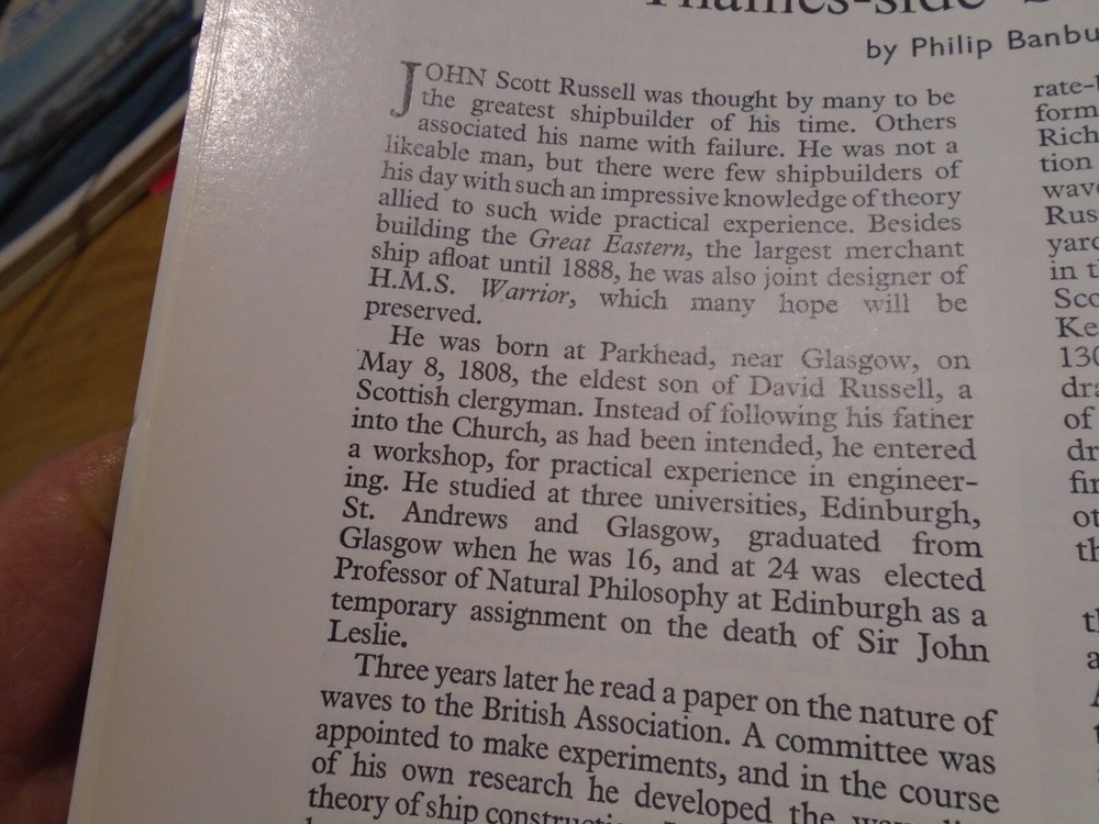 THAMES SHIP BUILDER MILLWALL SCOTT RUSSELL GOOD ARTICLE FROM 1969