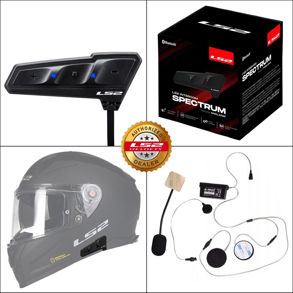 LS2 FF811 Intercom Bluetooth Spectrum Universal Motorcycle fits LS2 Vector II