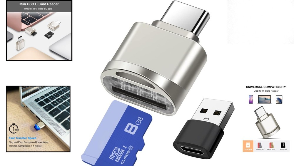Broad Compatibility USB-C Micro SD Card Reader with Indicator Light for Easy Use