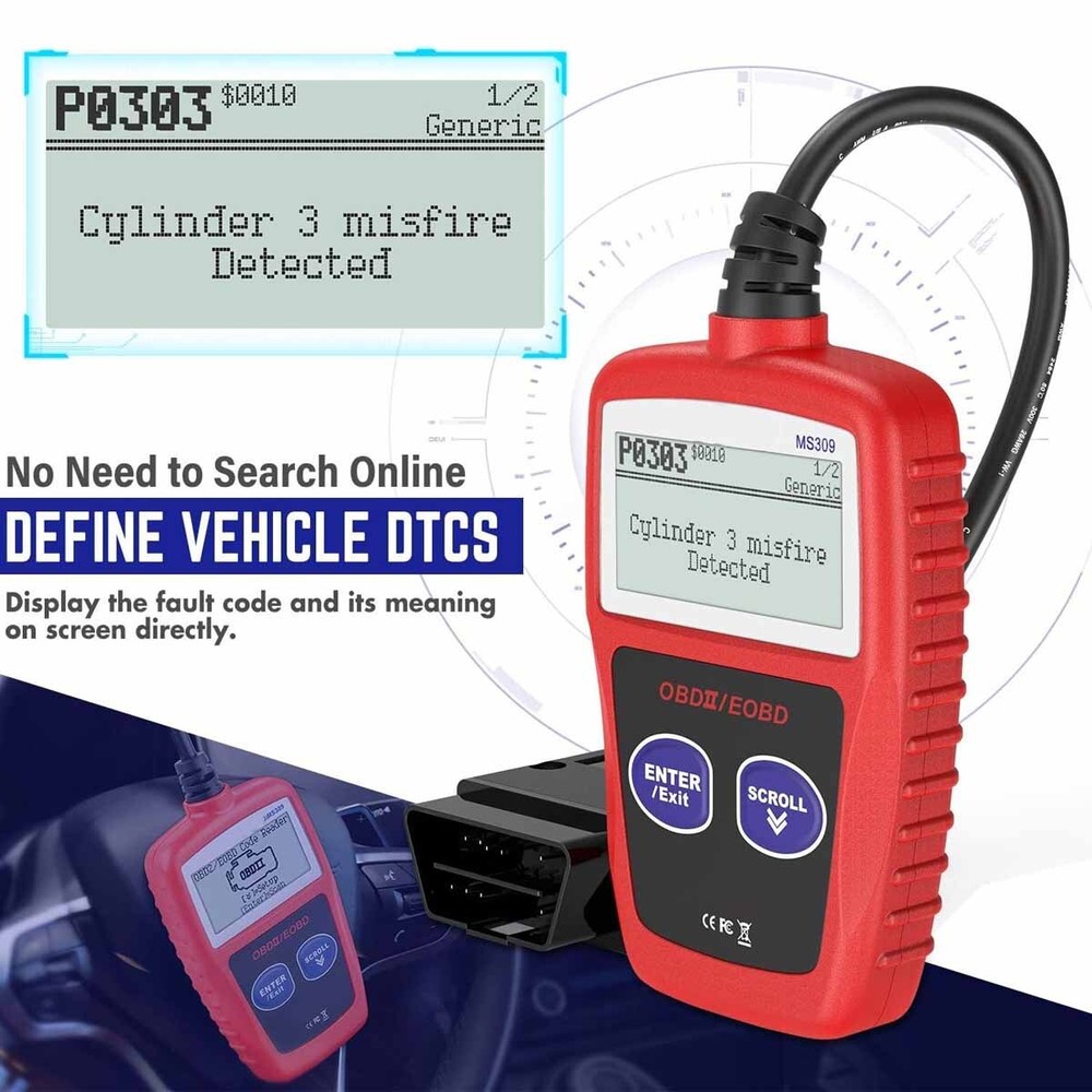 OBD Code Reader Automotive OBD2 Scanner Car Check Engine Fault Diagnostic Tool