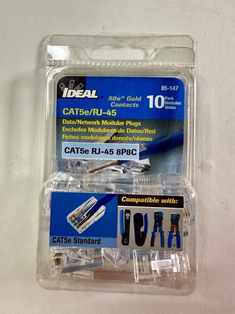IDEAL 85-147 CAT5e/RJ-45 Data/Network Modular Plugs (10 PACK) NEW