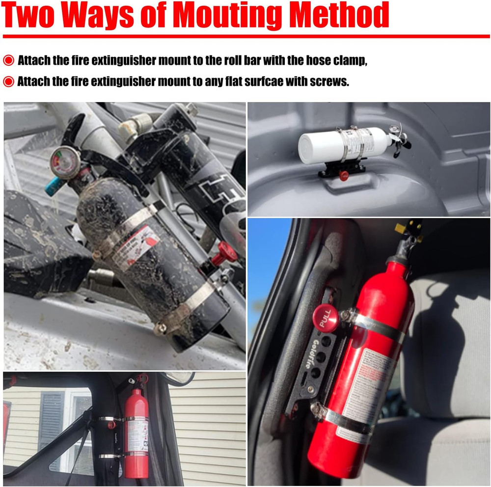 Universal Vehicle Adjustable Quick Release Roll Bar Fire Extinguisher Mount Hold