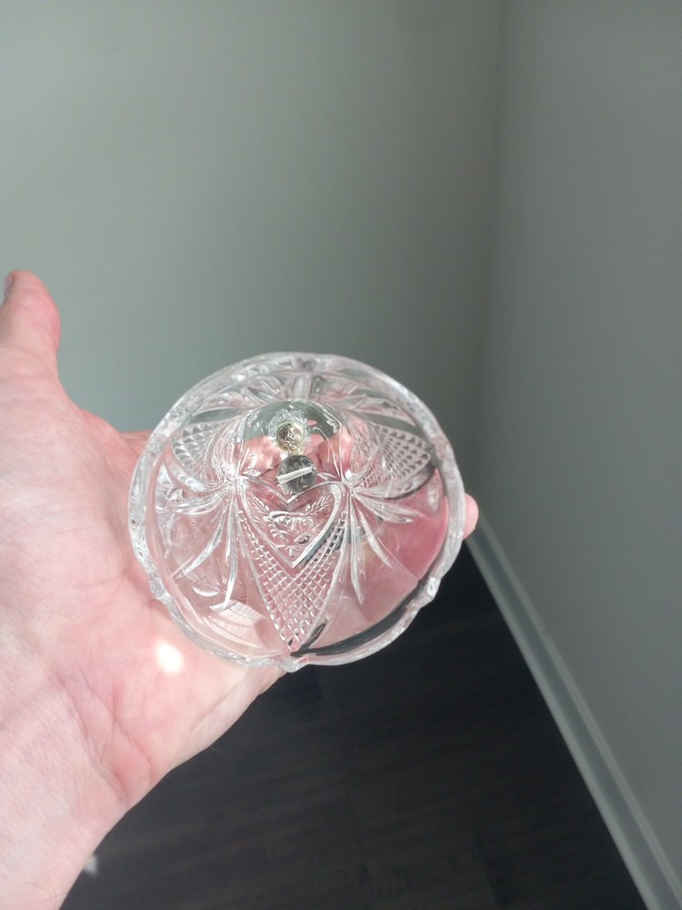 Vintage Crystal Dinner Bell Heart handle