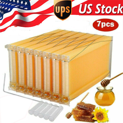 7PCS Auto Beehive Frames Beekeeping Frames Bee Hive Harvest Honey Tool Beekeeper