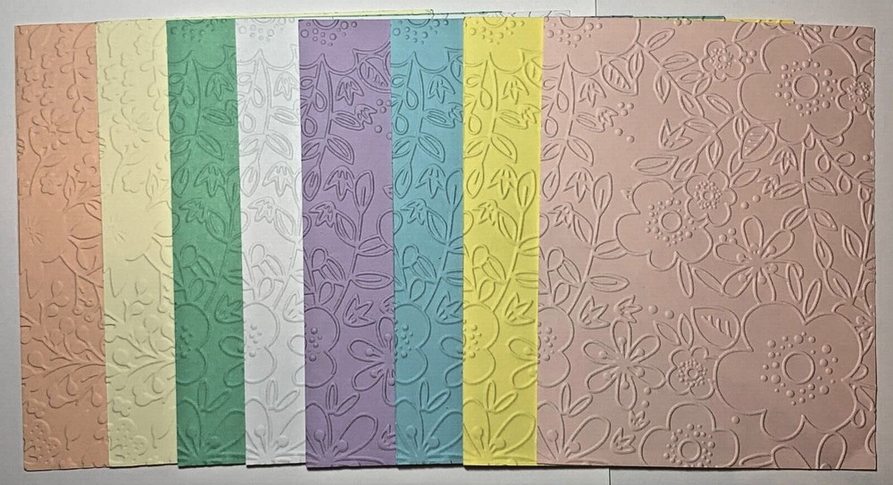 EMBOSSED STAMPIN' UP CARDSTOCK CARD FRONTS SET OF 8 SHEETS ""Scroll"