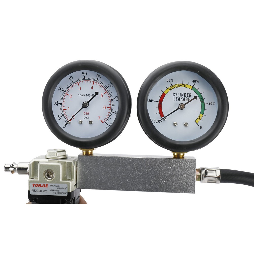 KUNTEC Cylinder Leak Down Tester Engine Compression Diagnostics Test Tool Kit
