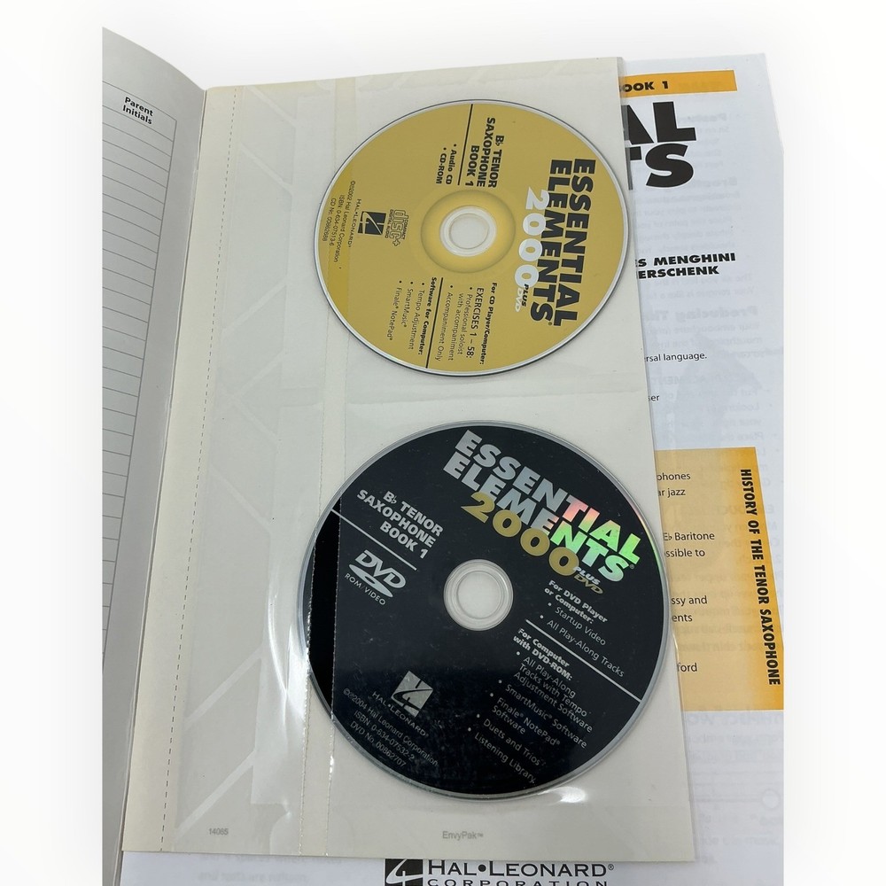Essential Elements 2000 Plus DVD CD Tenor Saxophone Book 1 Hal Leonard 2004