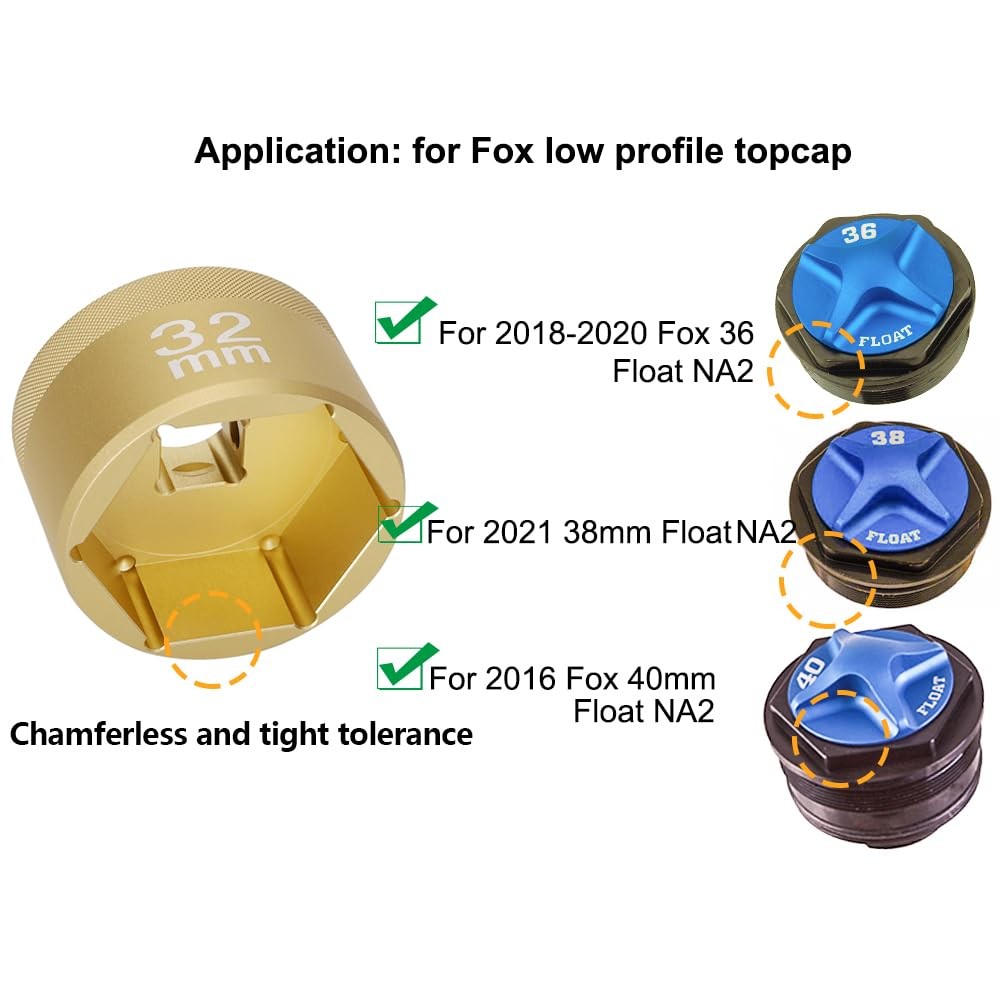 32mm Top cap socket Fork Socket Chamferless Flat for Fox 36 One Size