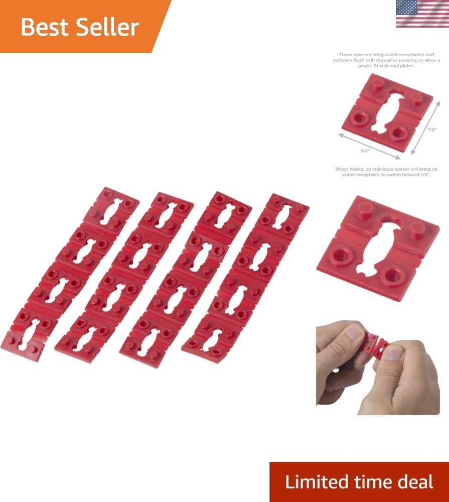 GSP-04 Red Electrical Switch & Receptacle Spacers, 4-Piece Stackable Set