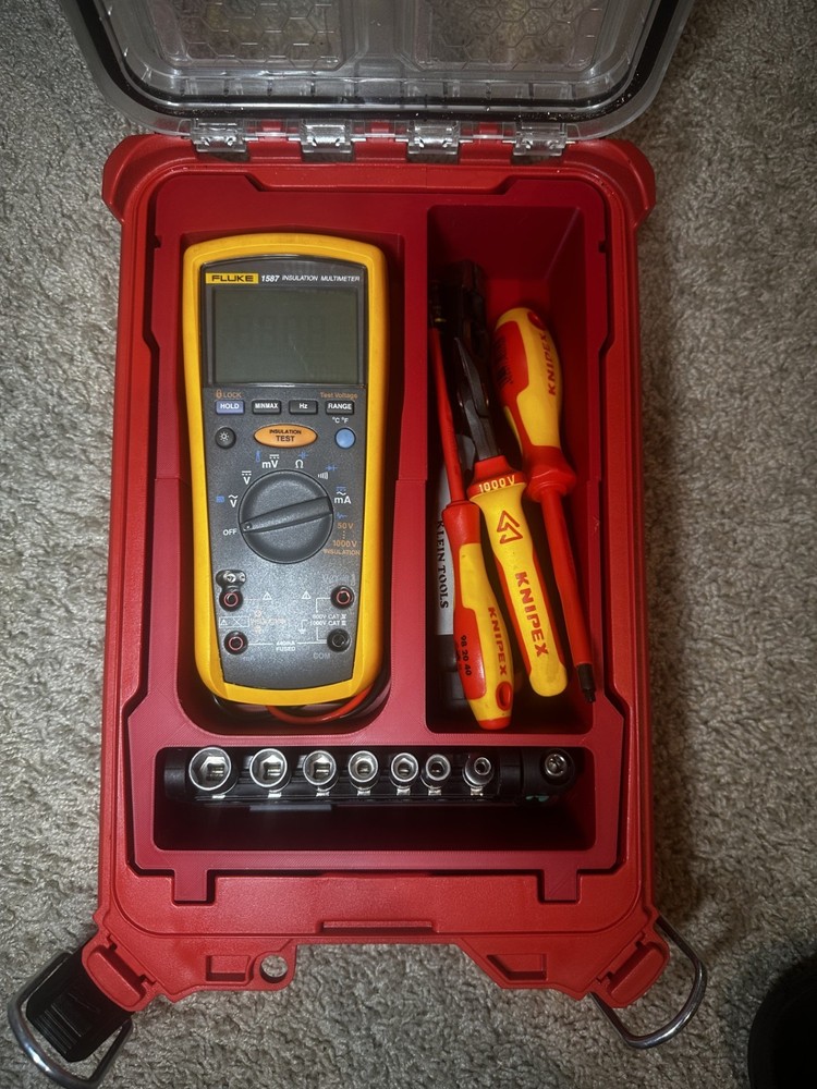 Milwaukee PACKOUT Insert 3d Printed Multimeter Organizer Insert Red