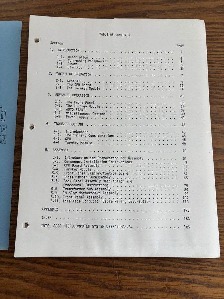 MITS Altair 8800b Documentation 8080 Turnkey Computer System Paper Work S100