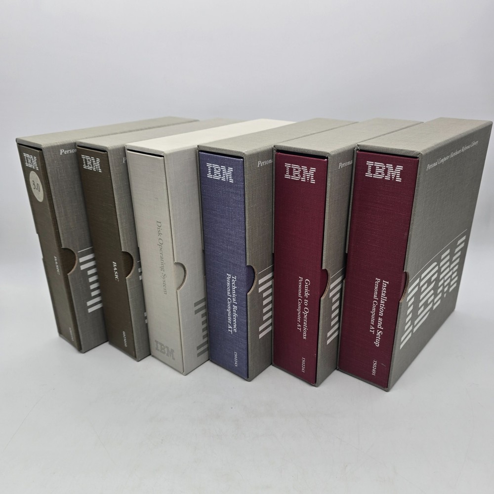 IBM PC AT DOS 3.0 BASIC Manual Set Disk Software Hardware Ref Library Binder Lot