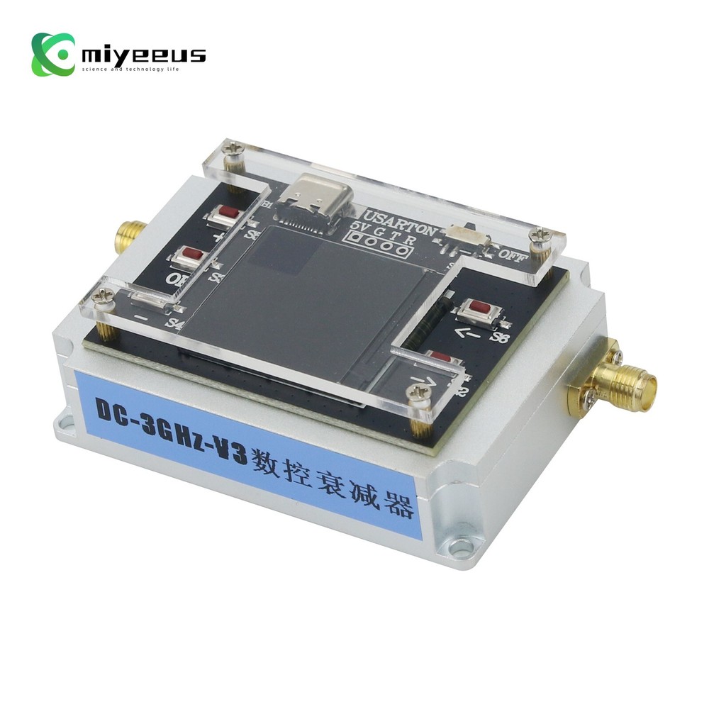 DC-3GHz Digital Programmable Attenuator Isolation Attenuator 1.3" TFT Screen