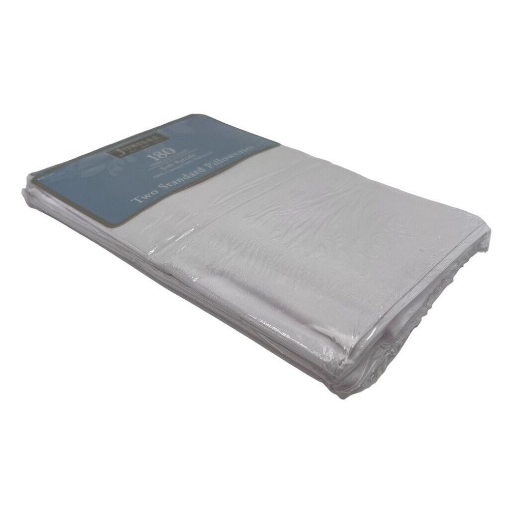 Jubilee 180 Thread Count Soft Percale Two Standard Pillowcases Cotton Polyester