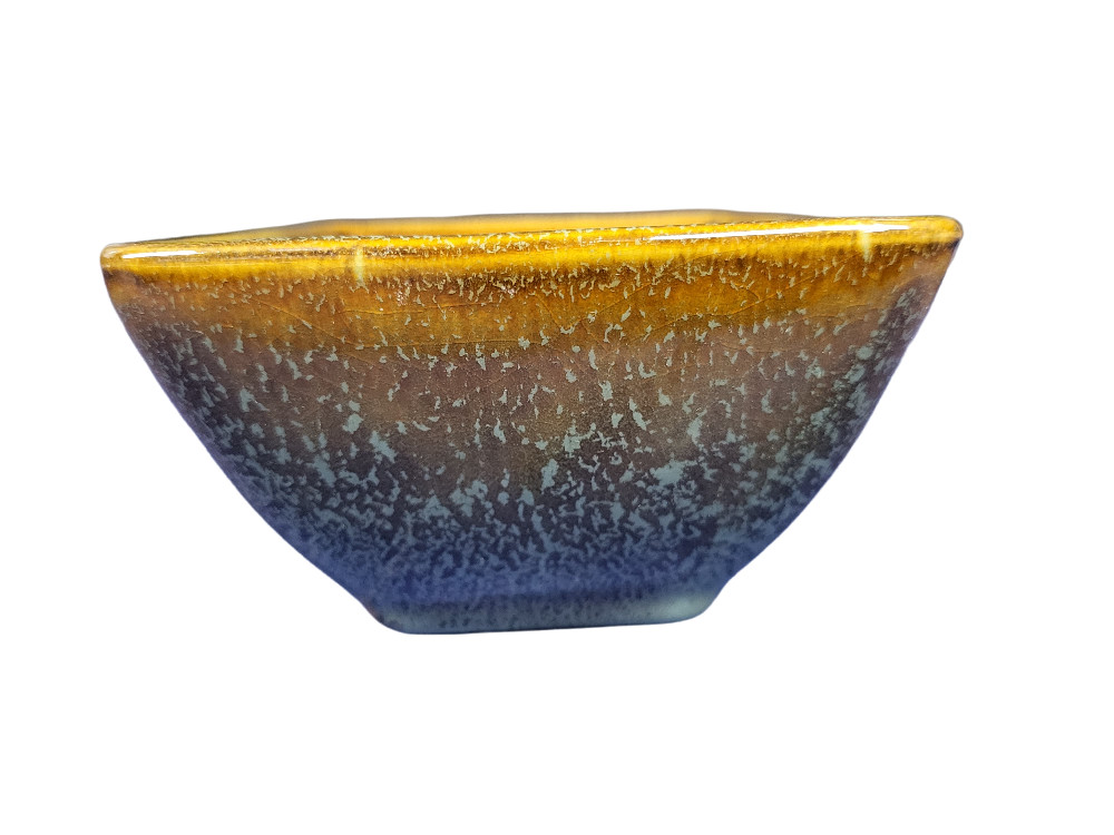 Hometrends Small Rectangle Green and Brown Mottled Ceramic Dish