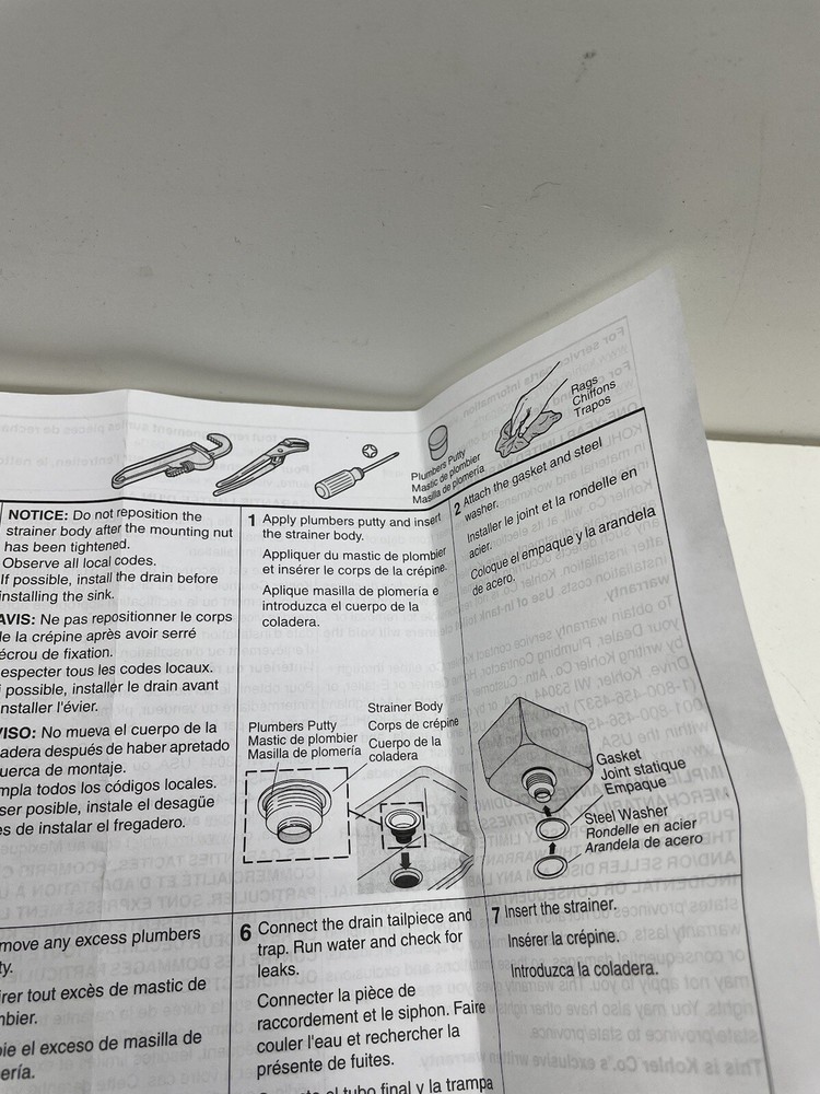 Kohler Insinkerator Duostrainer Sink Strainer - Polished Chrome -8801