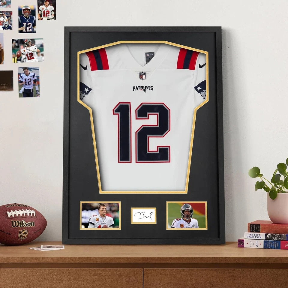 Jersey Display Frame Case, Large Sport Jersey Shadow Box with Tempered Real Glas